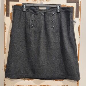 Old Navy Y2K Gray Wool Blend Tweed Sailor Mini Skirt Womens Size 14 Low Waist